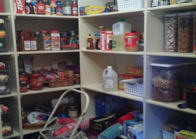 Disorganized Walk-In Pantry Shelves